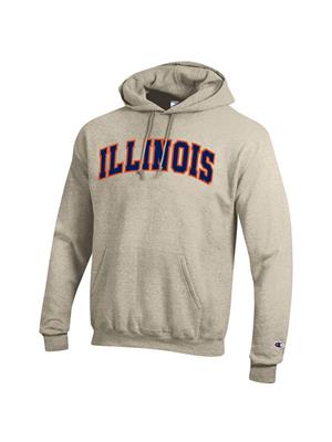 Image of HOOD FLEECE POWERBLEND TWILL ARCH ILLINOIS -  oatmealheather